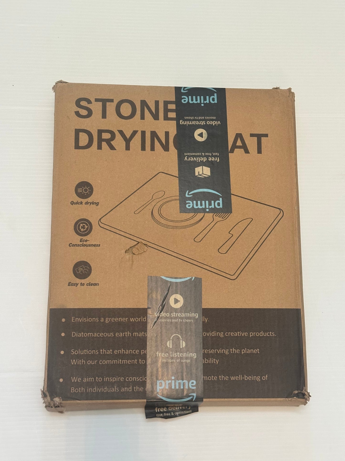 #65 Large Stone Drying Dish Mat NIB