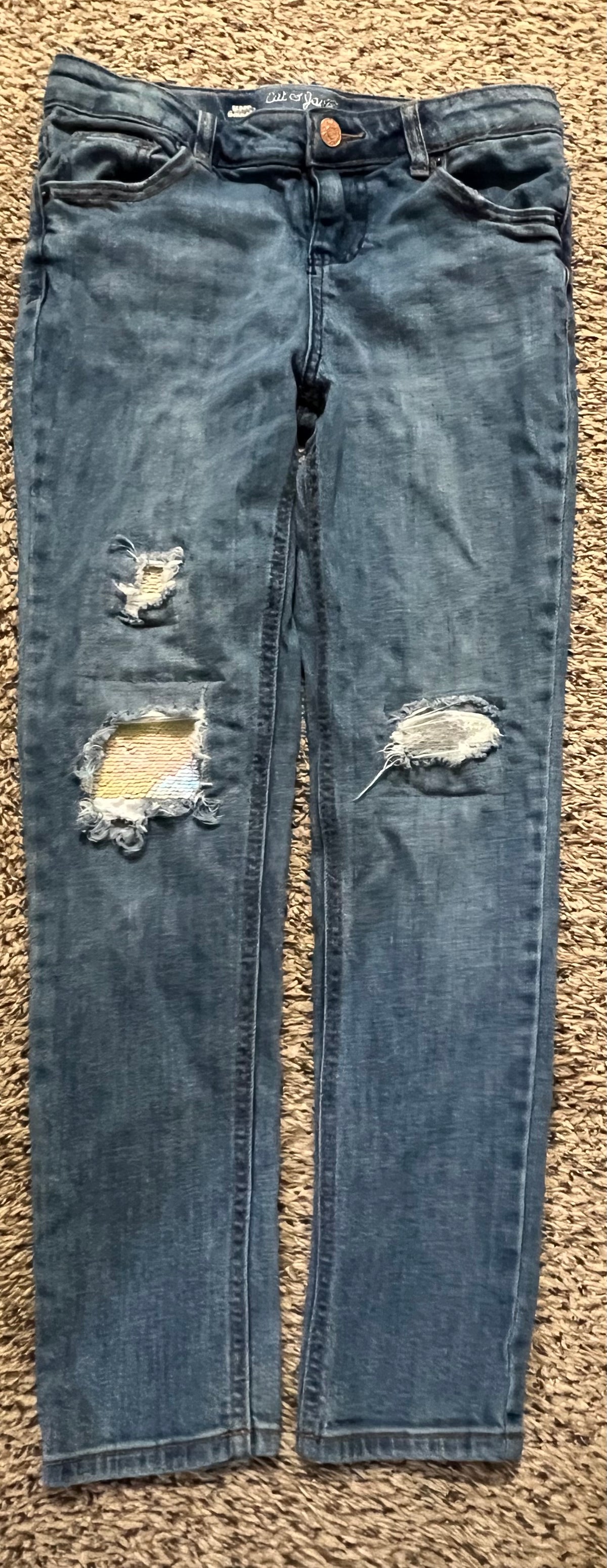 Seller #184 Girls Size 12 Cat & Jack sequin flip jeans