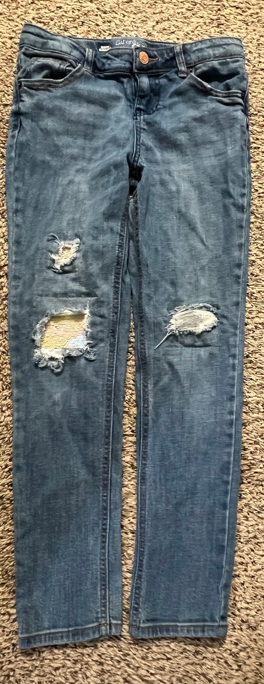 Seller #184 Girls Size 12 Cat & Jack sequin flip jeans