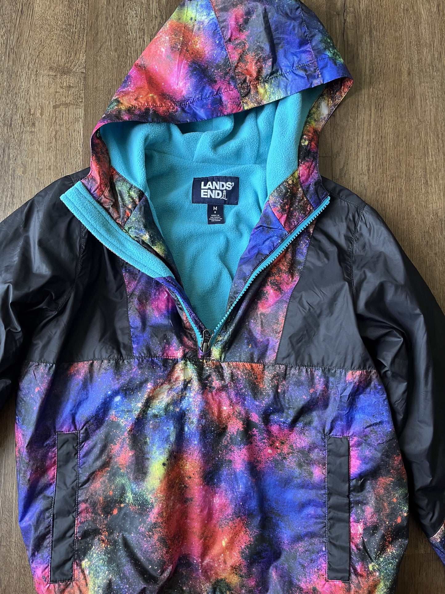 #124 EUC Lands' End Lightweight Jacket Girls Size M 8