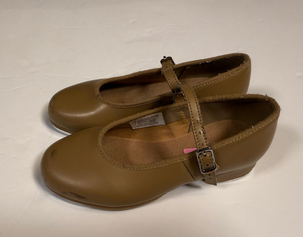 #141 Girls Size 12 Bloch Tan Tap Shoes