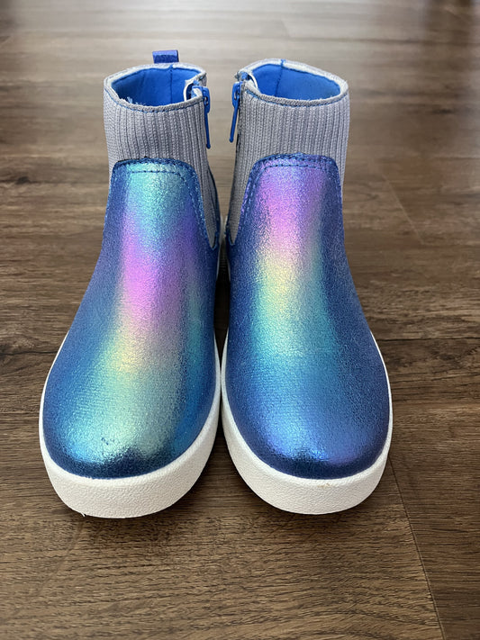 #124 Never Worn Lands' End Iridescent Zipper Booties Girls Size 3