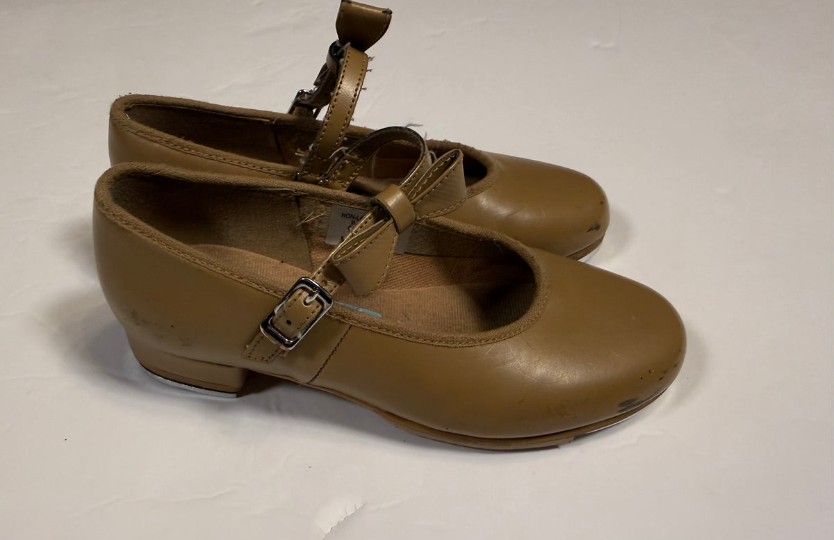 #141 Girls Size 11.5 Bloch Tan Tap Shoes