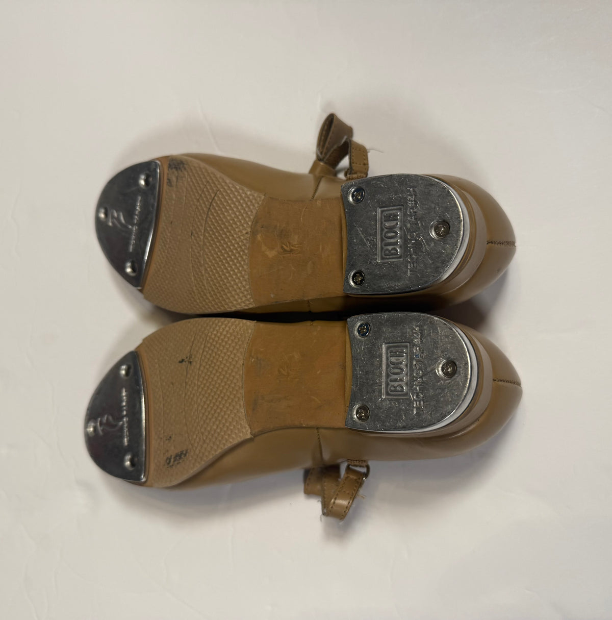 #141 Girls Size 11.5 Bloch Tan Tap Shoes