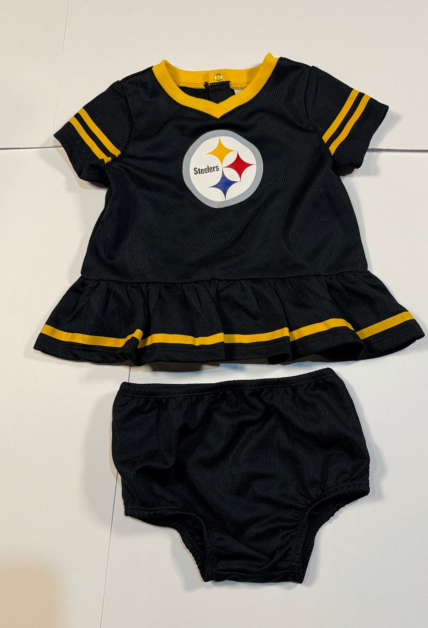 #180 Girls 18 Month Steeler Cheerleader Dress with Bloomers (2 available)