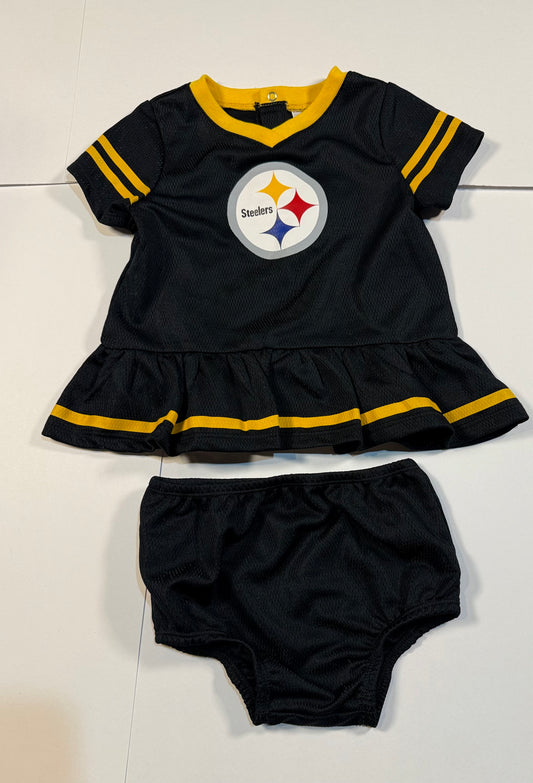 #180 Girls 18 Month Steeler Cheerleader Dress with Bloomers (2 available)