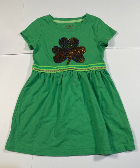 #180 Girls 4/5 Cat & Jack Reverse Sequin Shamrock Dress
