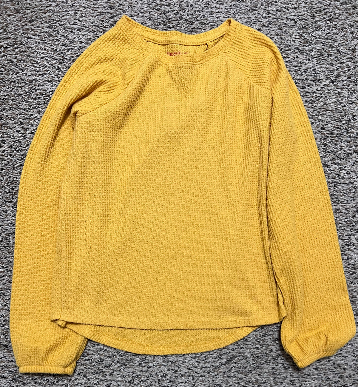 Seller #184 Girls size XL 14/16 Cat & Jack waffle Yellow Shirt VGUC Thanksgiving Holiday