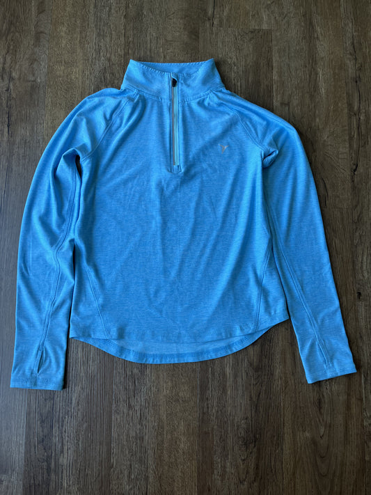 #124 EUC Old Navy Active Light Blue Quarter Zip Jacket Girls Size L 10/12