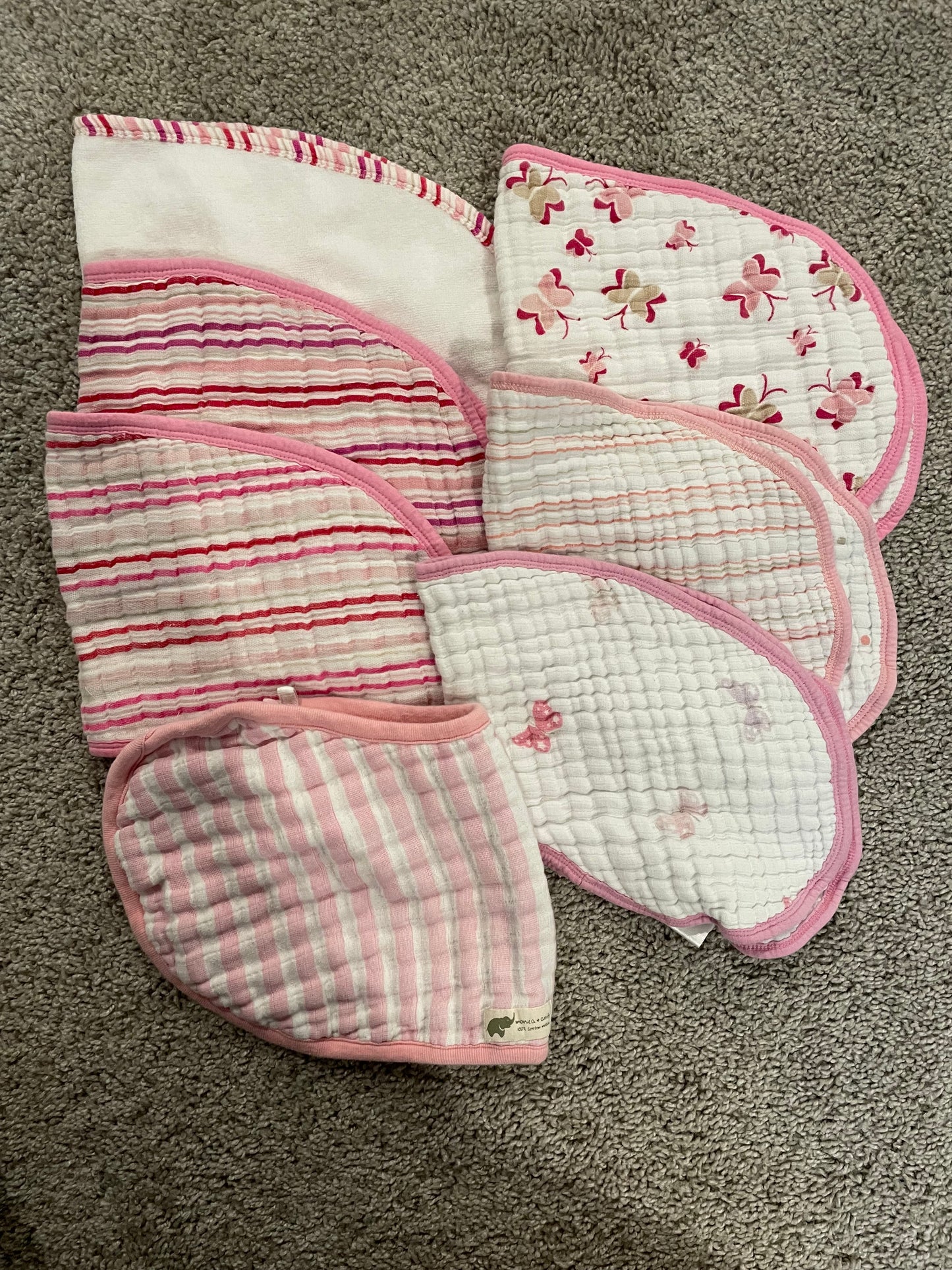 Aden and Anais Girl Muslin Burpy Bib Bundle + 1 Monica and Andy