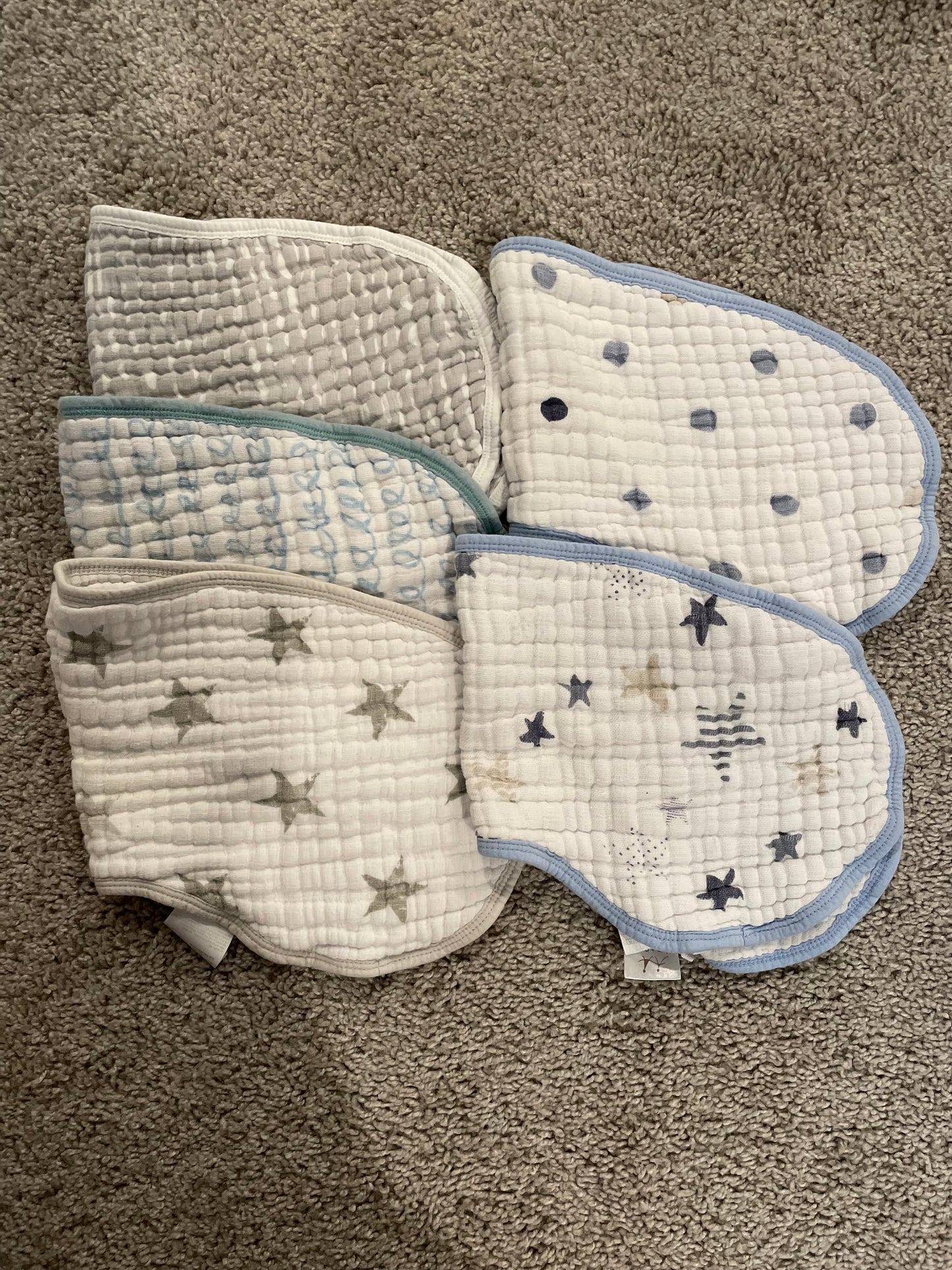 Aden and Anais Boy Muslin Burpy Bib Bundle - 5