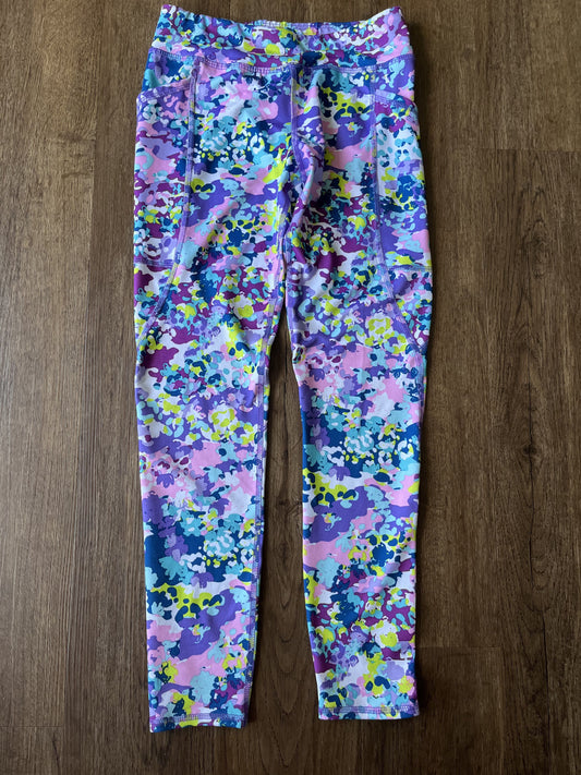 #124 Never Worn - Athletic Works Multi Color Leggings Girls Size L 10/12