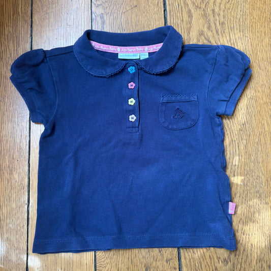 Seller 98 Girls 3-4y JoJo Maman Bebe Peter Pan Flower Button Top
