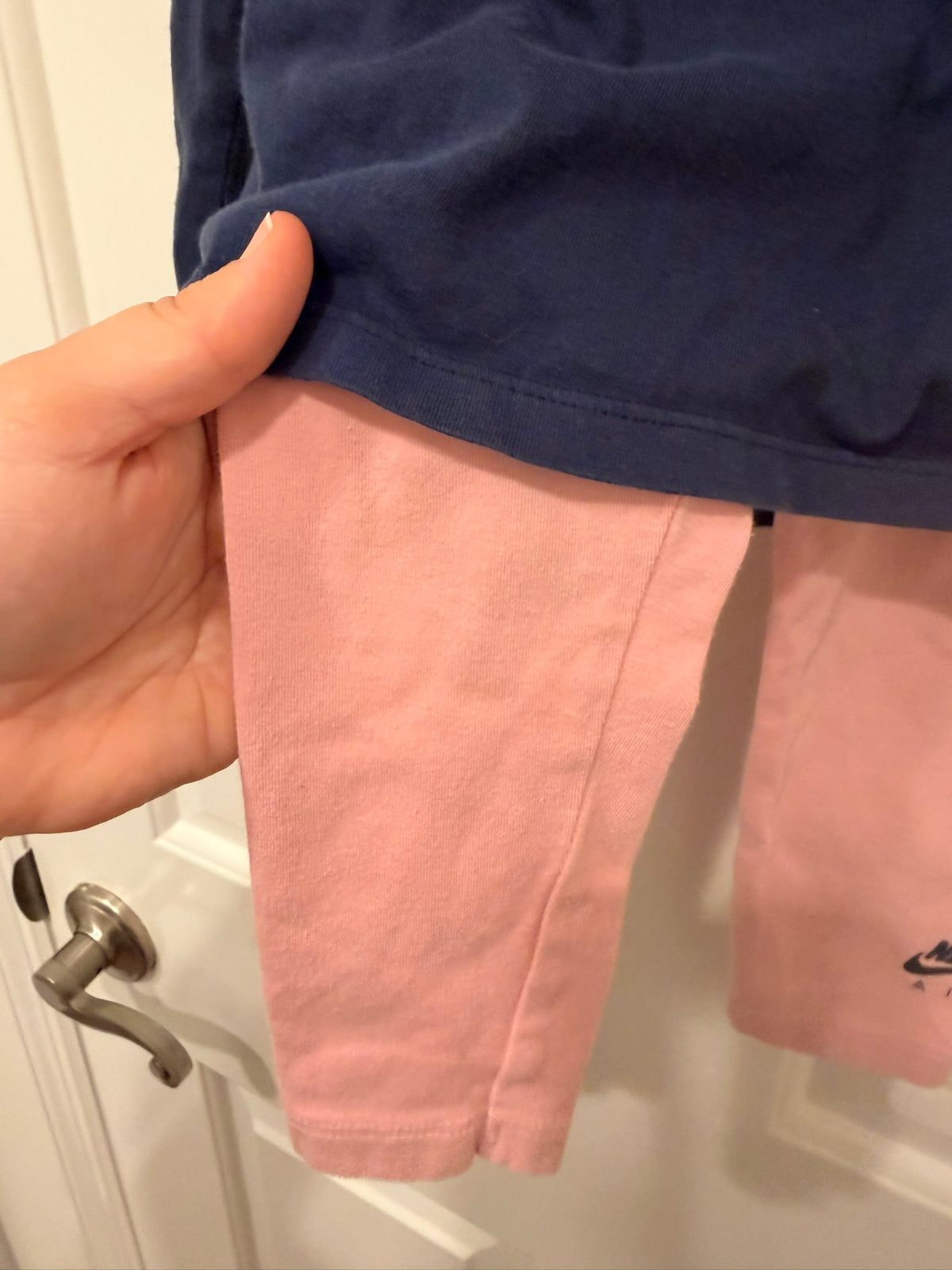 #85 Nike Navy and Pink Long Sleeve and Pant Set, Girls 24m