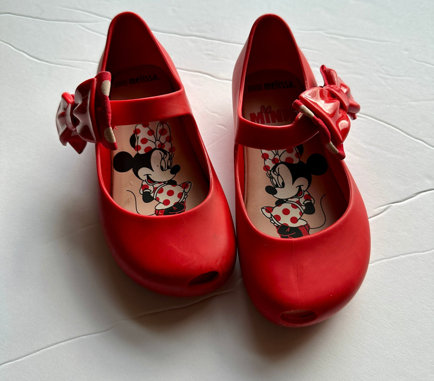 #162 Mini Melissa Red Minnie Mouse Shoes size 10