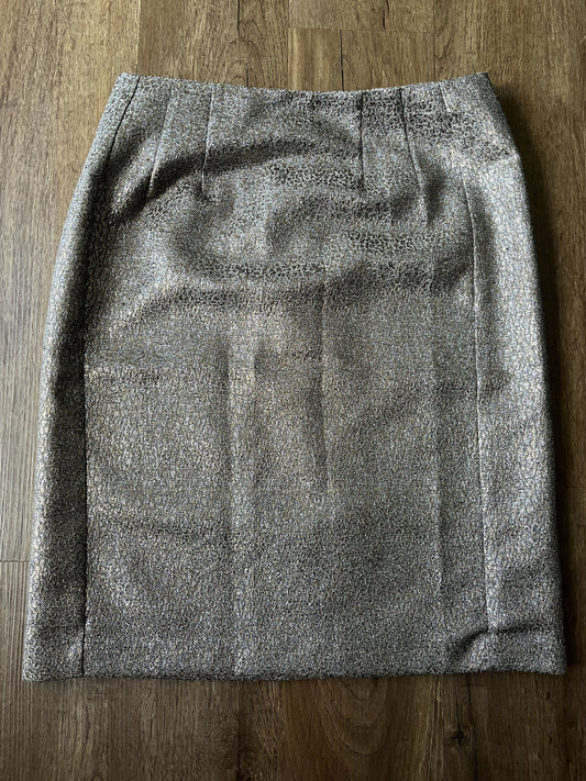 #124 EUC NY&Co Silver/Gold Shimmer Women's Skirt Size 4