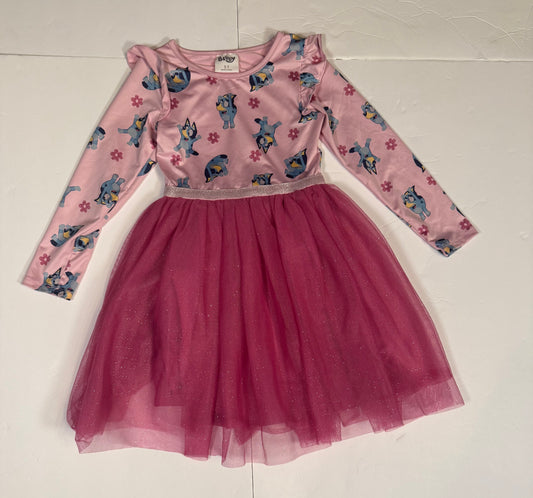 #141 Girls 5 Bluey Pink Tulle Twirt Dress