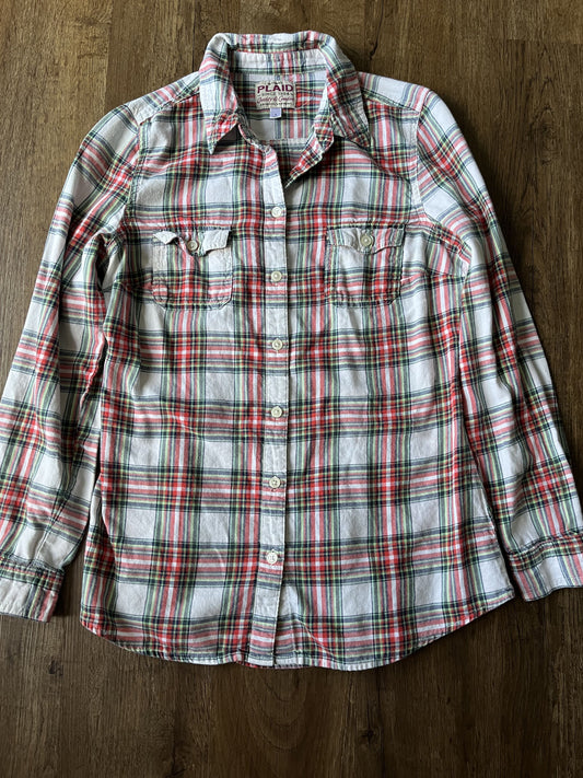 #124 VGUC Old Navy Women's Plaid Shirt Size S