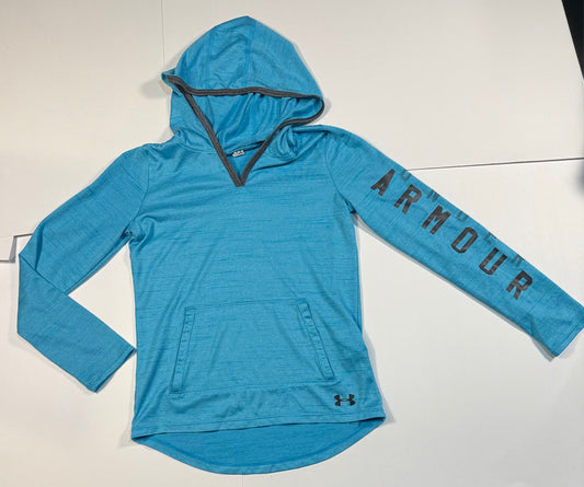 #180 Boys Youth Medium (10-12) Under Armour Teal Hoodie Heatgear