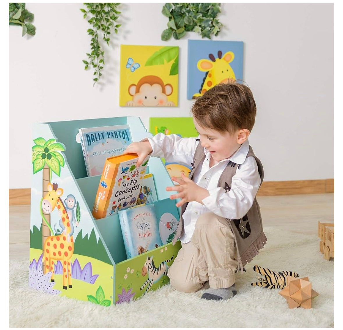 Seller #65 Fantasy Fields Sunny Safari vertical bookshelf