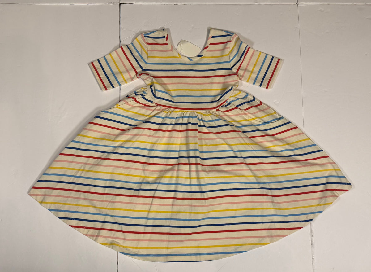 #141 Girls 5 (110) NWT Hanna Andersson Rainbow Stripe Twirl Dress with Pockets 1 of 2 available