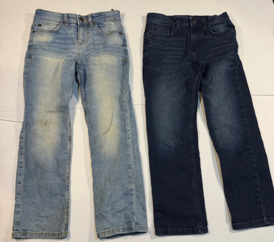 #180 Boys 8 Cat & Jack Straight Leg Jean Bundle -Dark and Light Blue