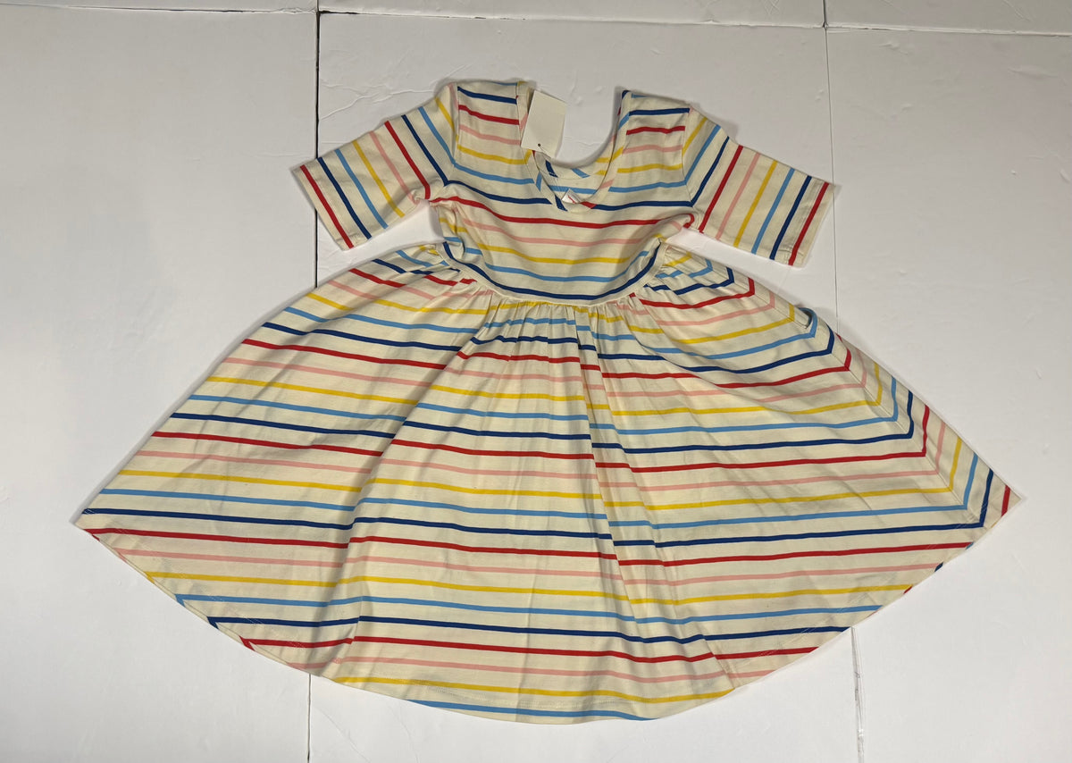 #141 Girls 5 (110) NWT Hanna Andersson Rainbow Stripe Twirl Dress with Pockets 1 of 2 available