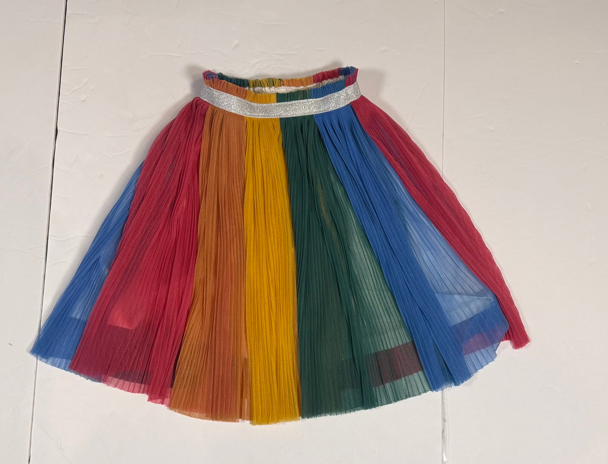 #141 Girls 4 (100) Hanna Andersson Rainbow Tulle Twirl skirt