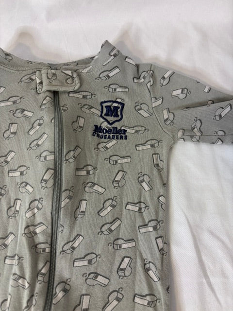 #90 Moeller Baby Gray Footless Sleeper Pajamas Size 12 Months