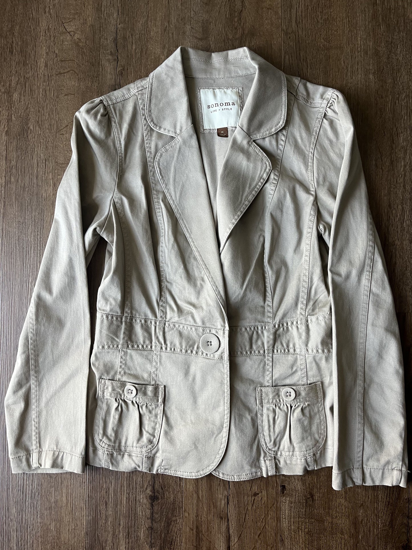 #124 EUC Sonoma Women's Taupe Jacket Size M