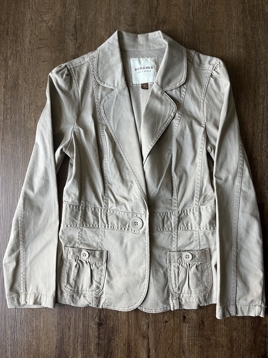 #124 EUC Sonoma Women's Taupe Jacket Size M