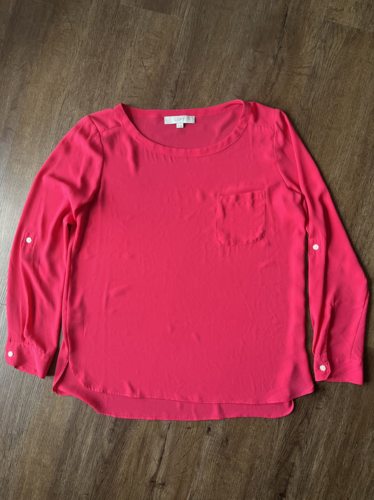 #124 EUC Loft Pink Women's Blouse Size M