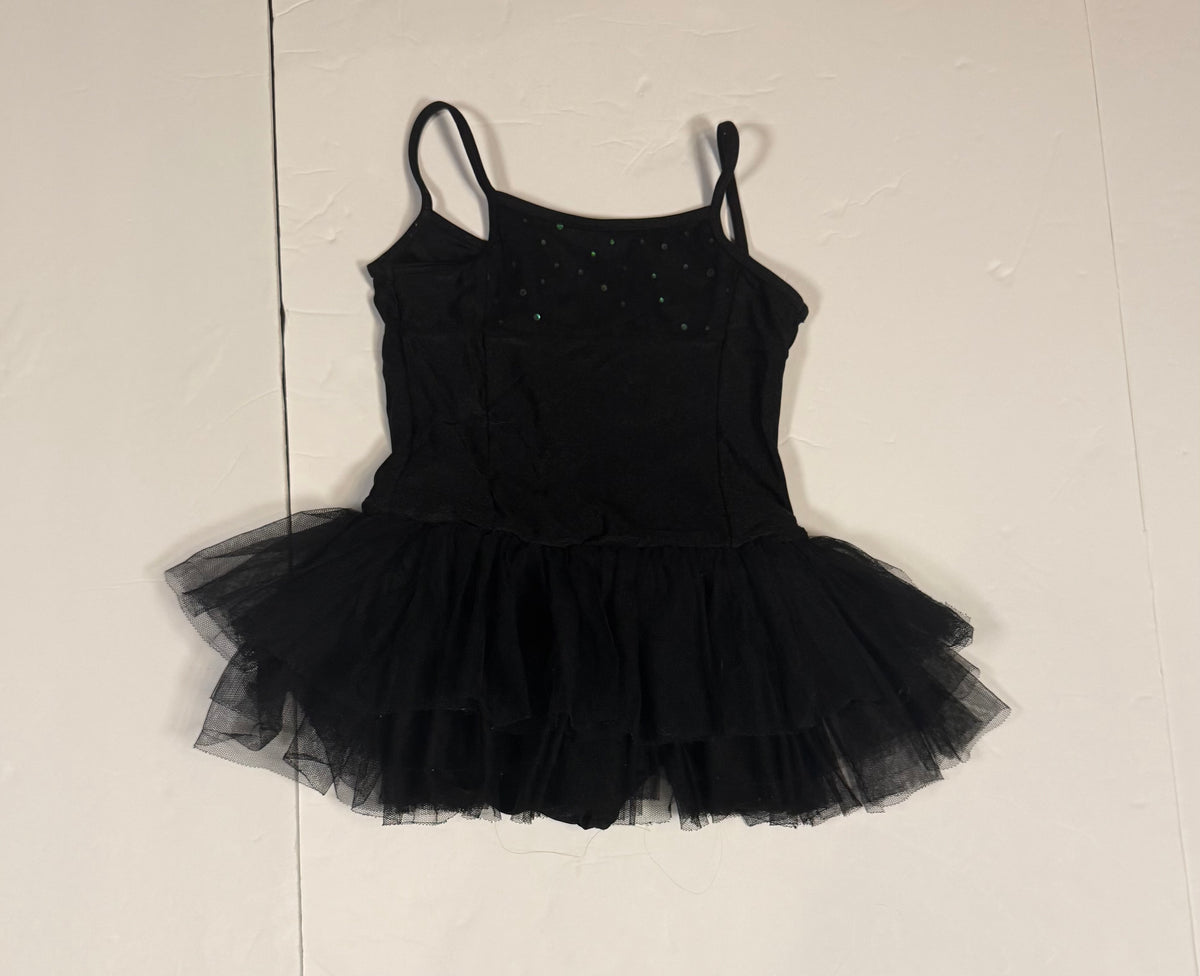 #141 Girls 5Y Sweet Honey Black Tulle Dance Leotard