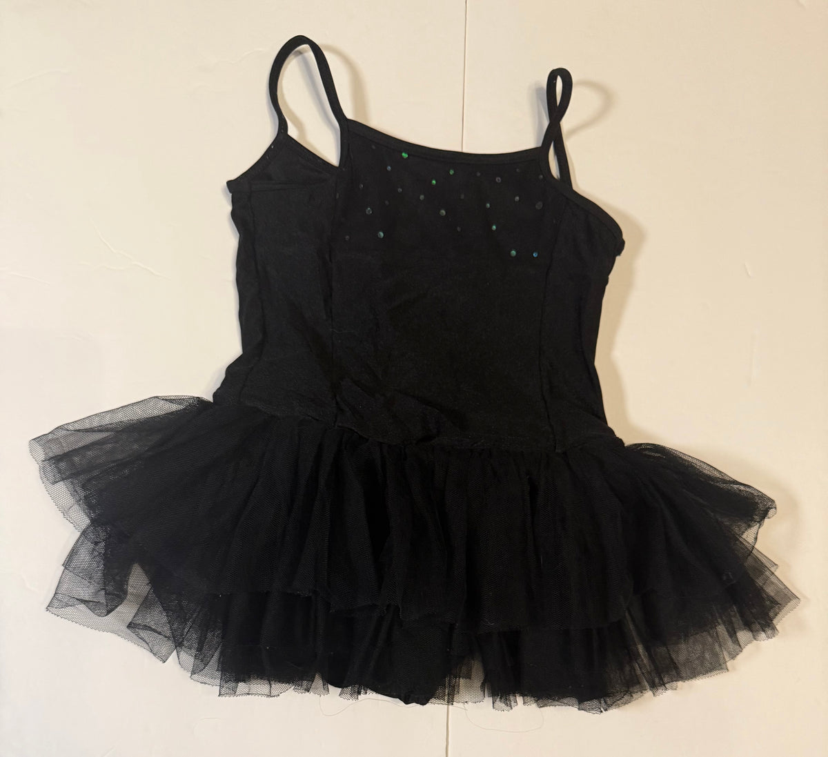 #141 Girls 5Y Sweet Honey Black Tulle Dance Leotard