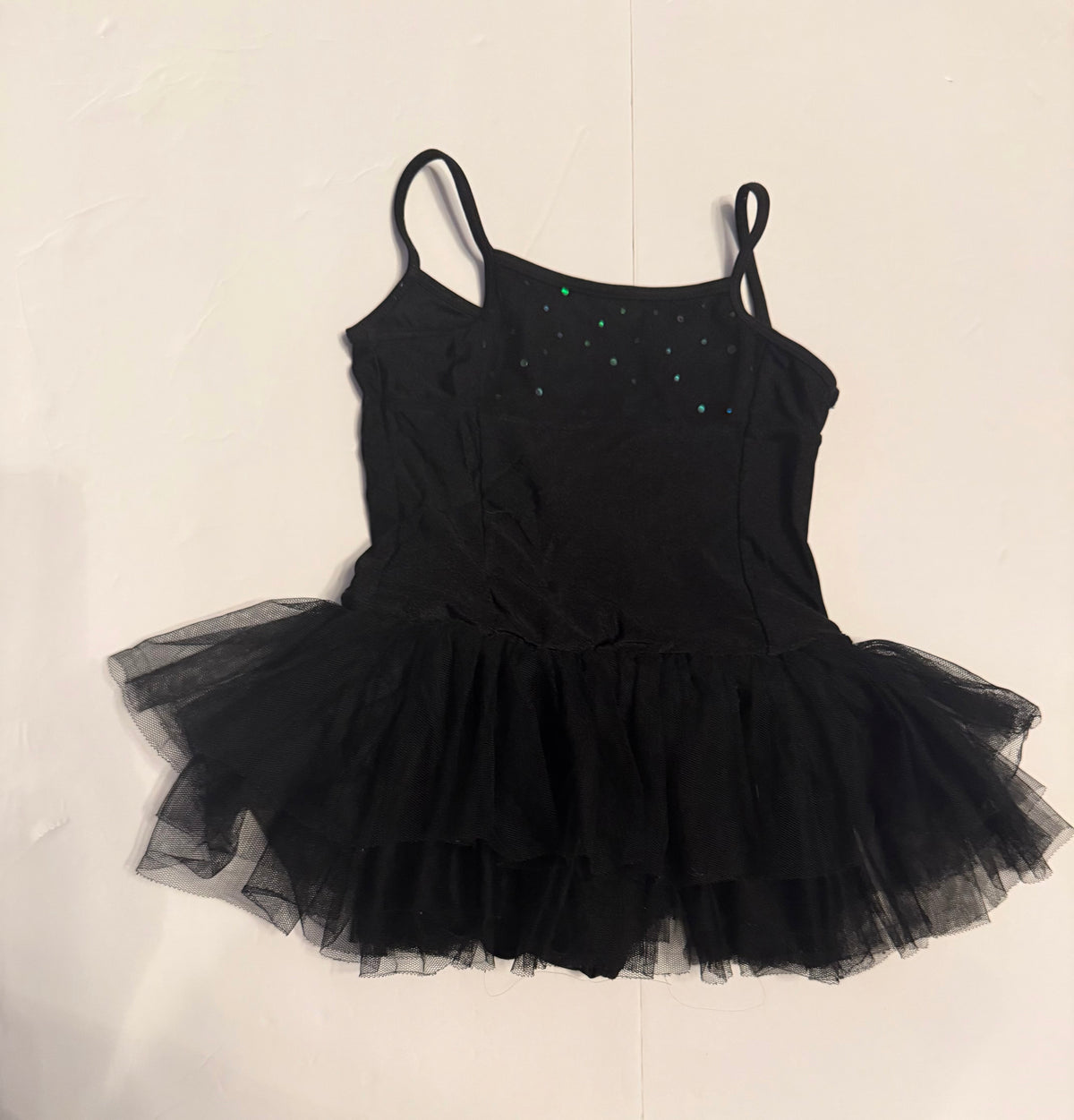 #141 Girls 5Y Sweet Honey Black Tulle Dance Leotard