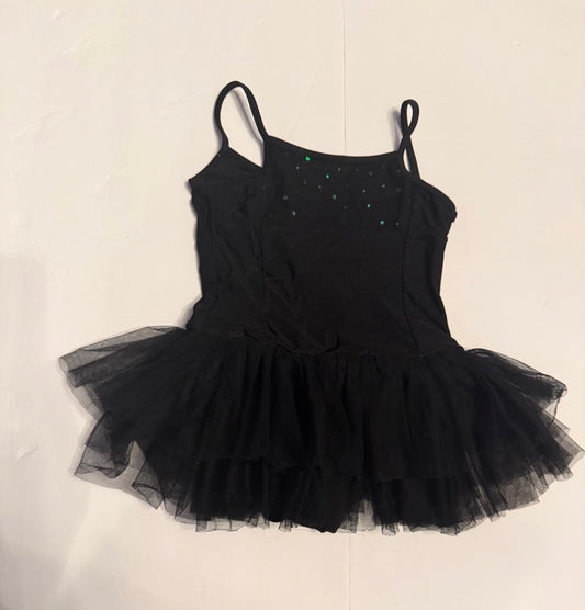 #141 Girls 5Y Sweet Honey Black Tulle Dance Leotard