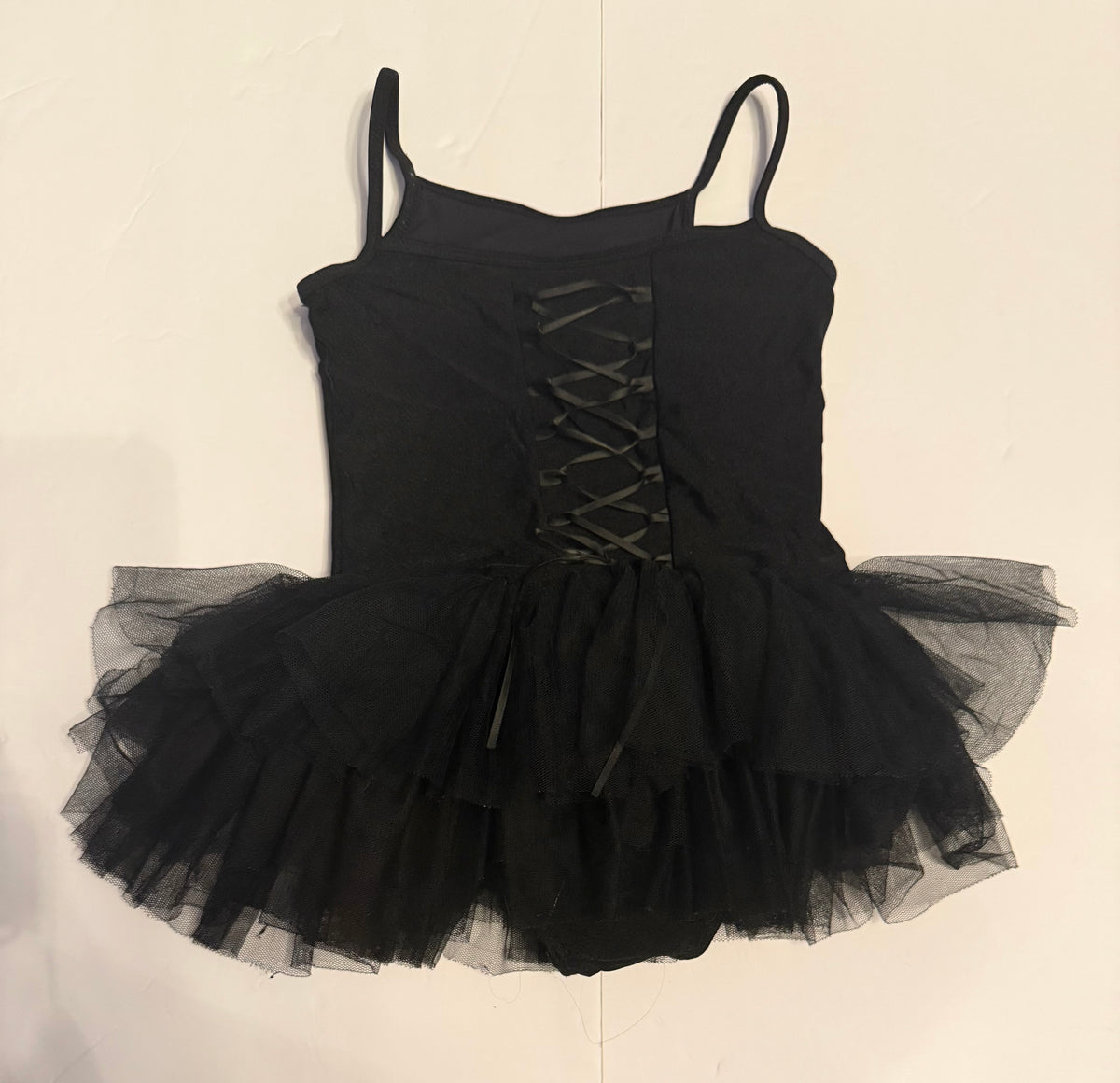 #141 Girls 5Y Sweet Honey Black Tulle Dance Leotard