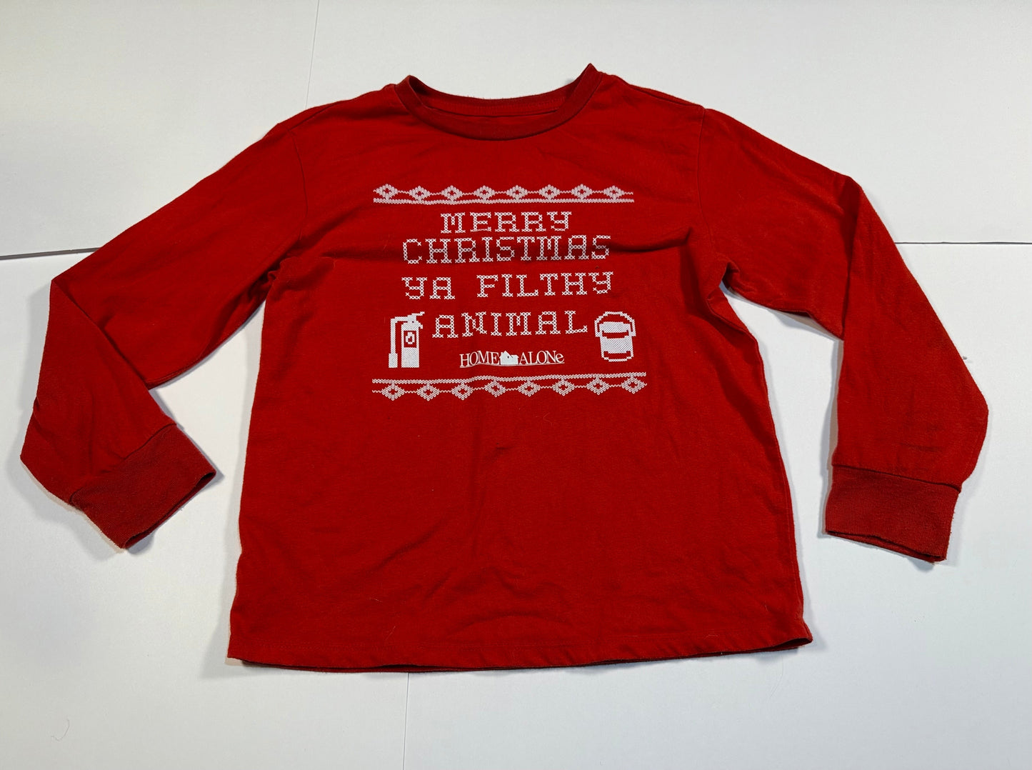 #180 Boys Medium 8 Holiday Bundle - Cat & Jack Boo and Home Alone Merry Christmas ya filthy animal