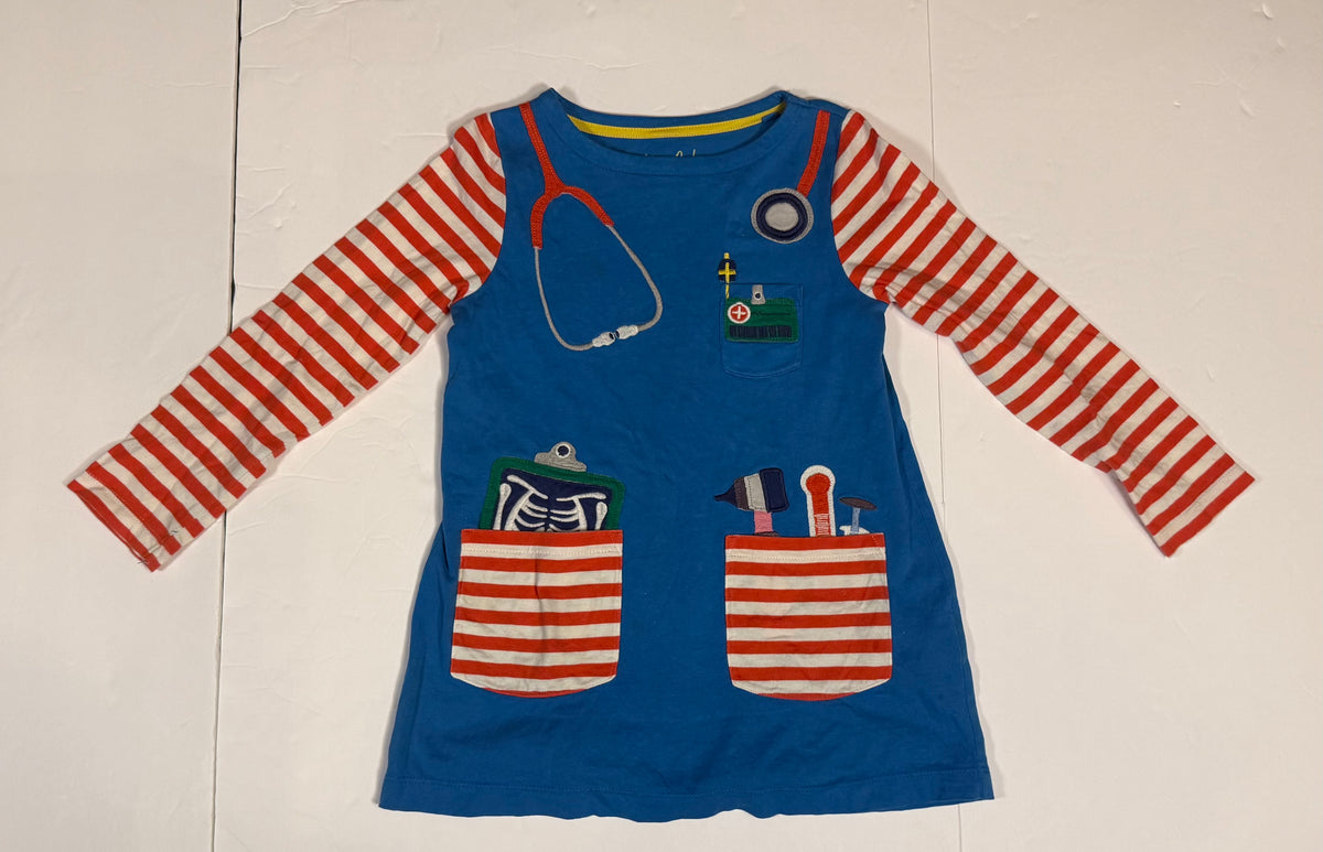 #141 Girls 5-6Y Mini Boden Doctor Applique Tunic