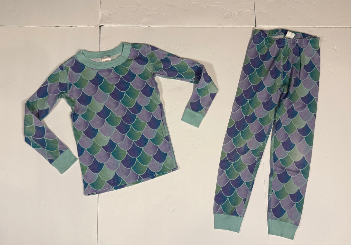#141 Girls 5 (110) Hanna Andersson Mermaid Long Sleeve Pajamas