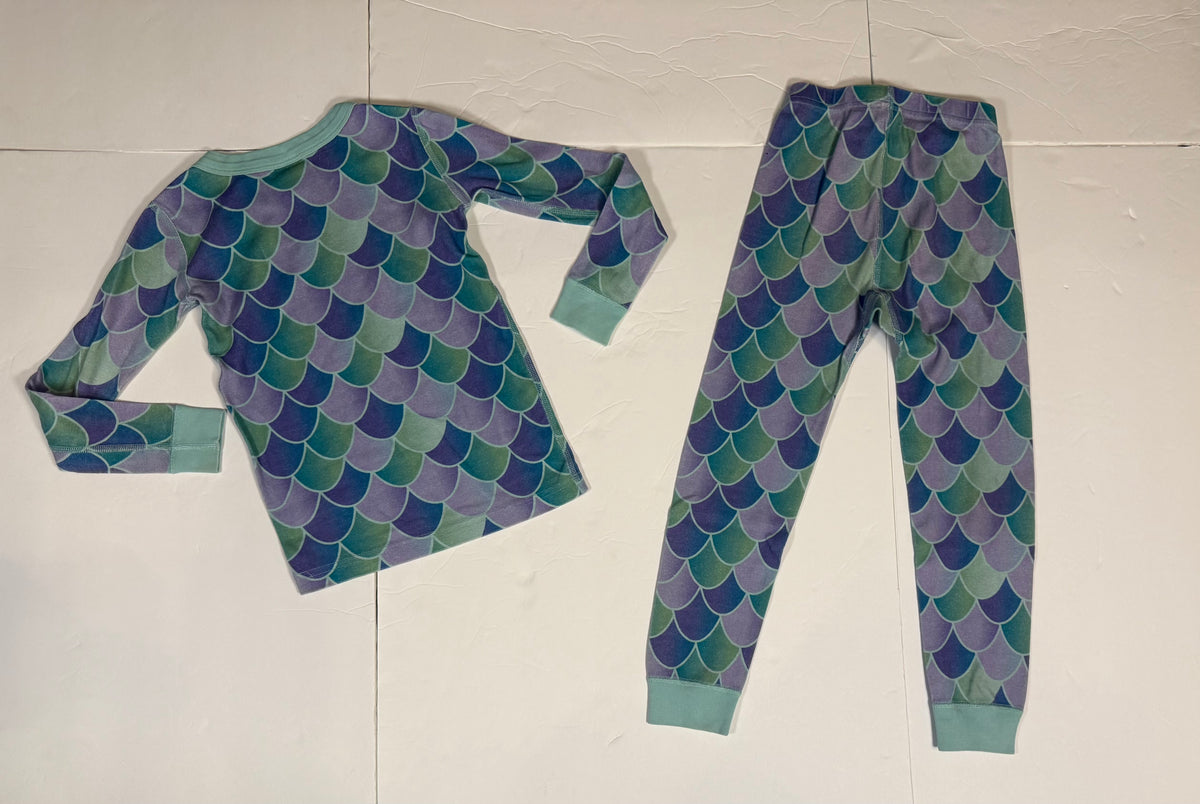 #141 Girls 5 (110) Hanna Andersson Mermaid Long Sleeve Pajamas