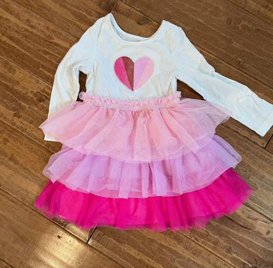 #199 REDUCED Girls Cat and Jack heart tulle dress size 2T EUC