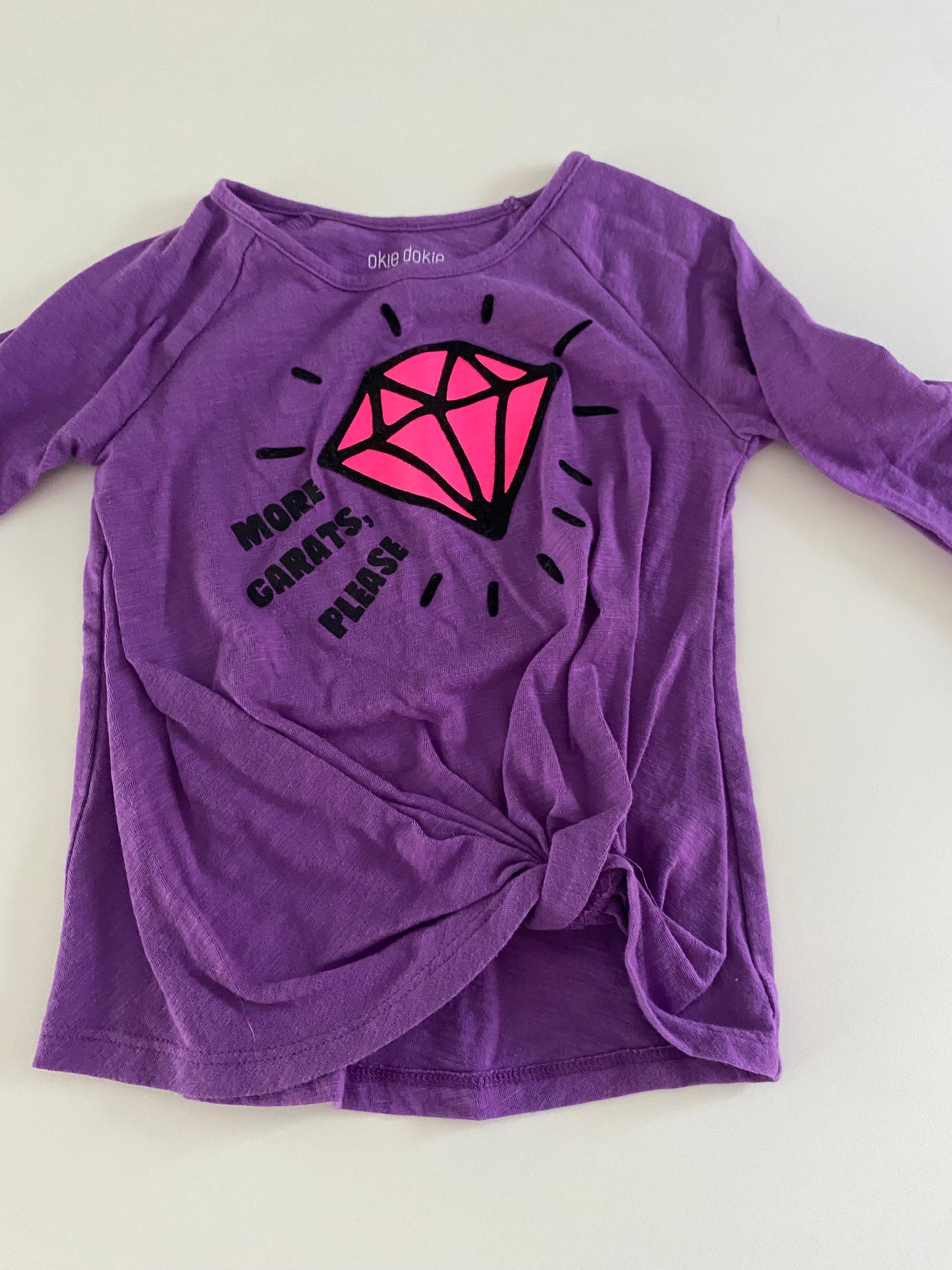 #84B- Girls 2T, First Impressions pink unicorn shirt & Okie Dokie purple Diamond shirt, GUC