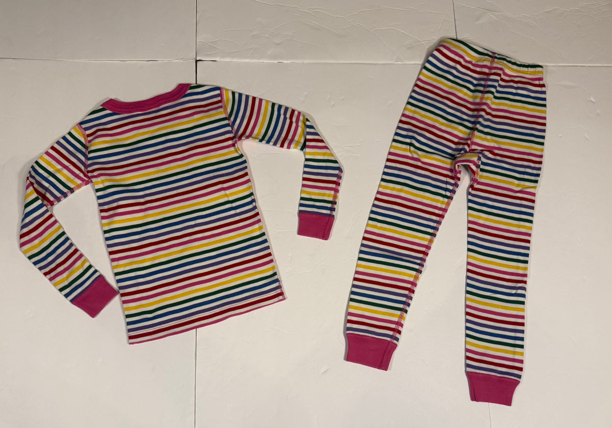 #141 Girls 5 (110) Hanna Andersson Rainbow Stripe Long Sleeve Pajama