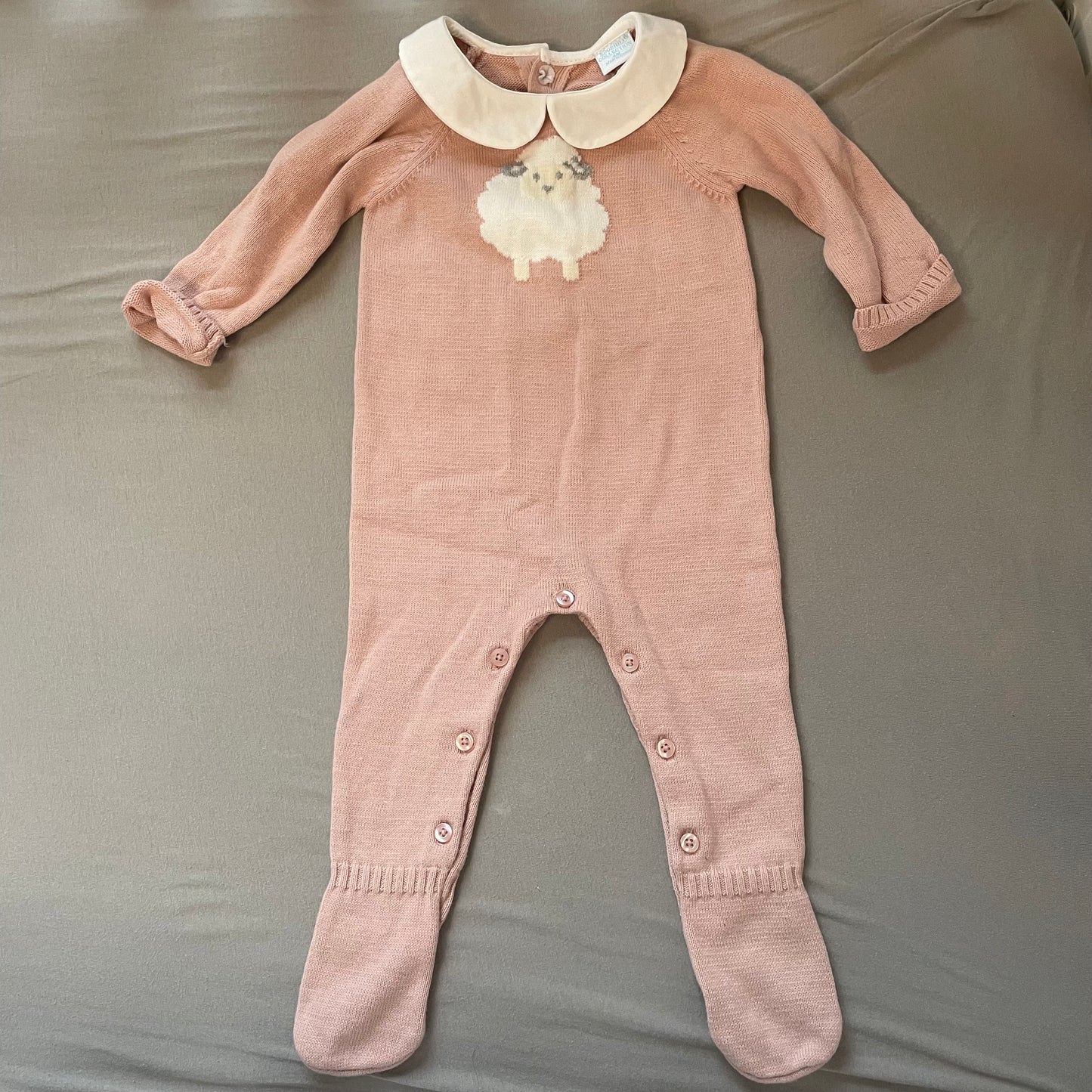 6M Edgehill collection Pink Knit Footie