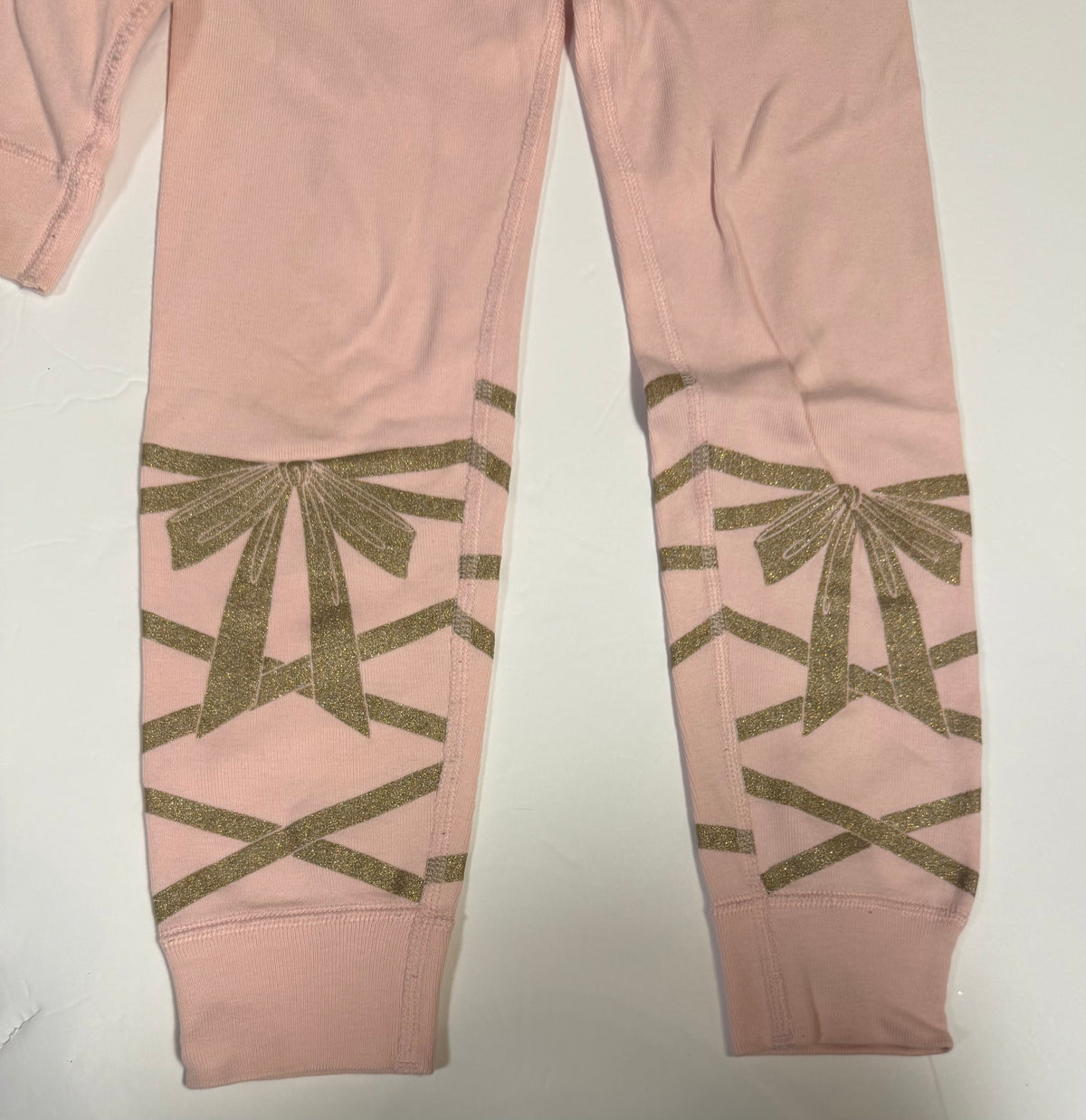 #141 Girls 5 (110) Hanna Andersson Ballerina Stripe Long Sleeve Pajama