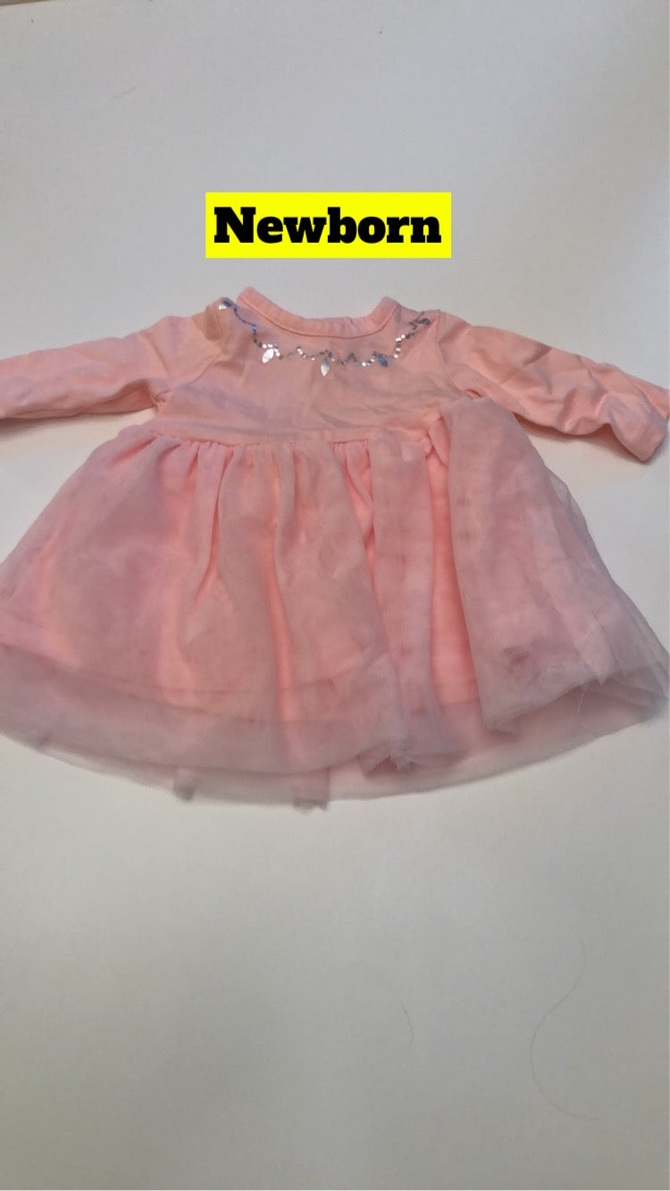 Girls Carters Newborn Pink Dress with Tutu