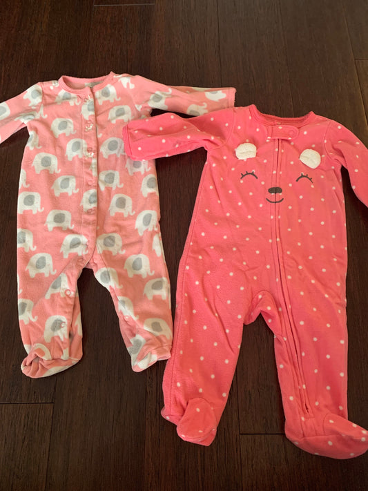 Seller 48, Carters fleece pink pj bundle, 6M