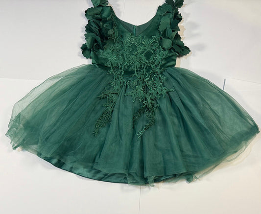 #180 Girls 4 Trish Scully Green Holiday Tulle Dress