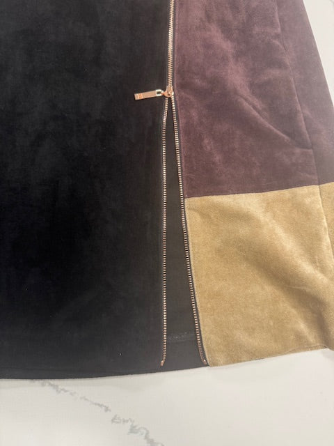 #222 Ivanka Trump Women's Sz 6 Suede Colorblock Dress with Zipper Slit Detail (NWOT)